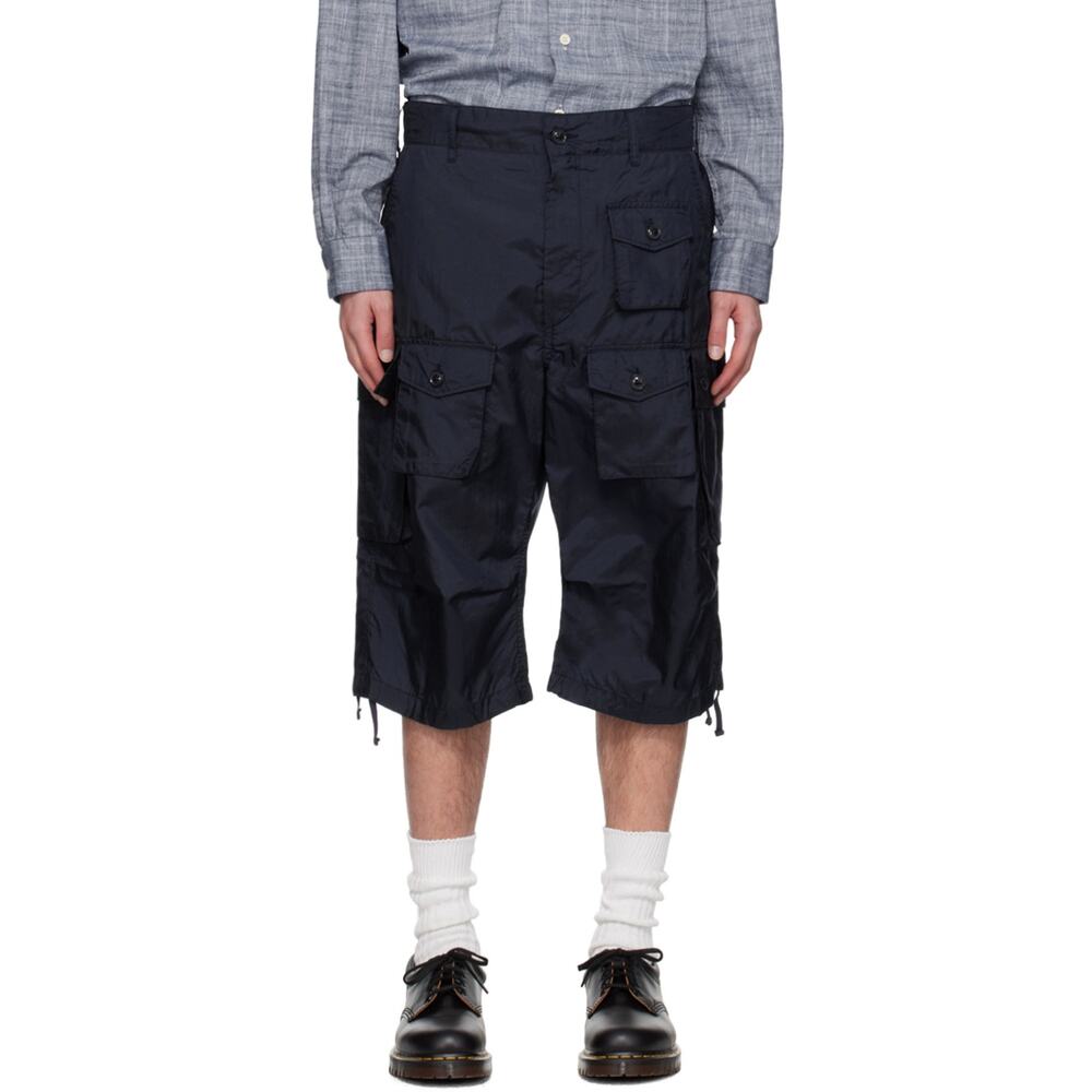 ENGINEERED GARMENTS Navy Drawstring Cargo Shorts